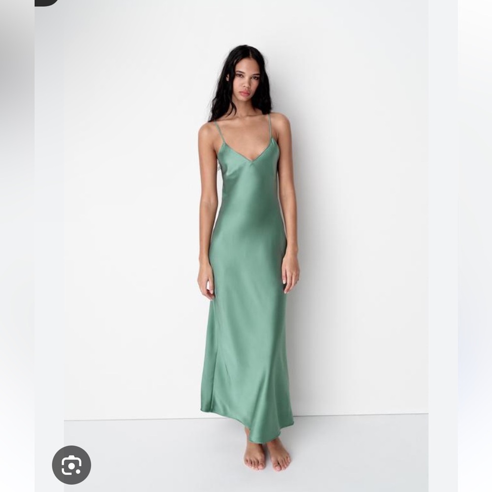 Worn once, Zara satin midi dress!